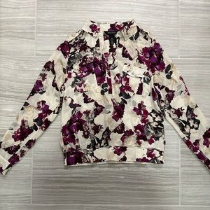 White House Black Market Floral Blouse